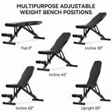 Adjustable Weight Bench – Foldable 1000 lb Capacity for Full-Body Workouts