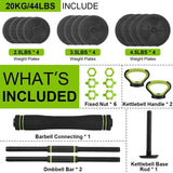 Adjustable Dumbbell Set – 44/66/88 lb 4-in-1 Free Weights for Home Gym